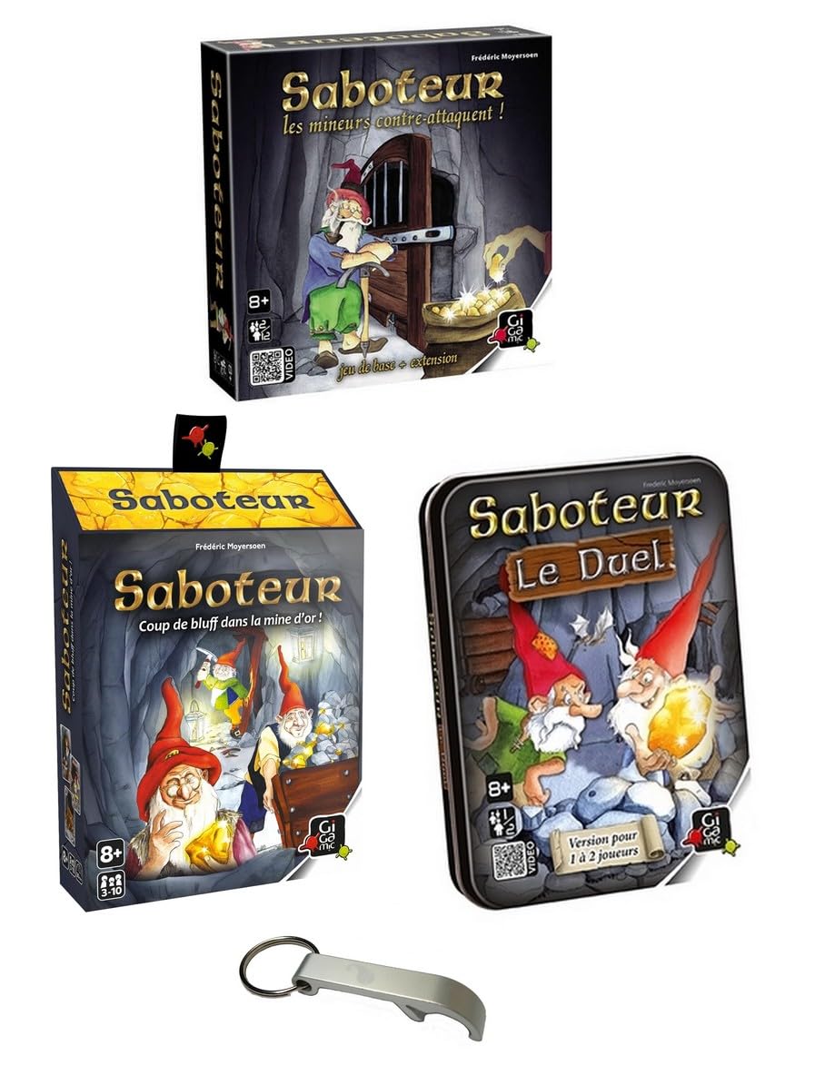 Set of 3 Games: Saboteur Minors Against Attack + Saboteur Duel + 1 Yoyo Blumie
