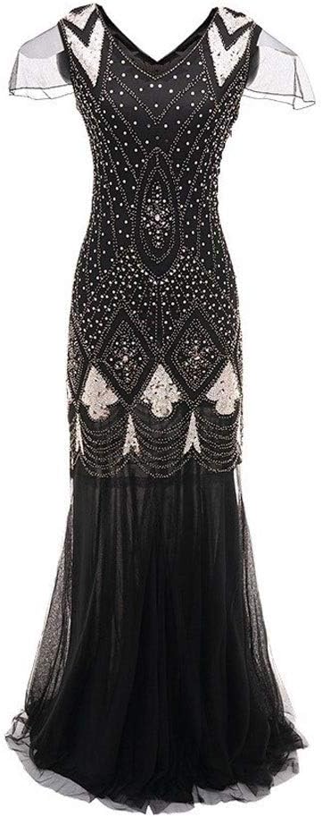HKD Vestido De Gatsby, Vestido De Noche Vestido De Lentejuelas De ...