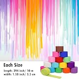 Aisszhao Crepe Paper Streamers 9 Roll Rainbow Curtain Backdrop Festival Decor view 3