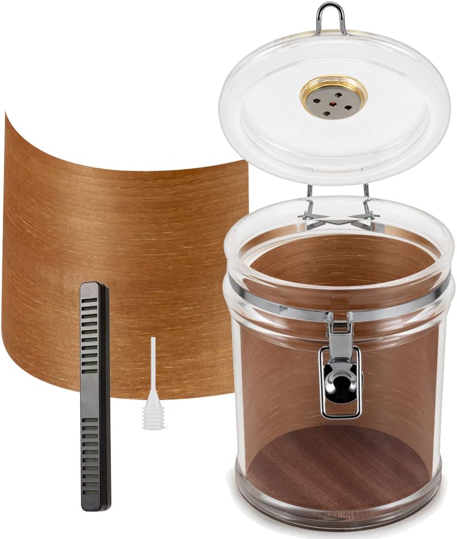 XIFEI Acrylic Humidor Jar with Humidifier and Hygrometer,humidor eBay