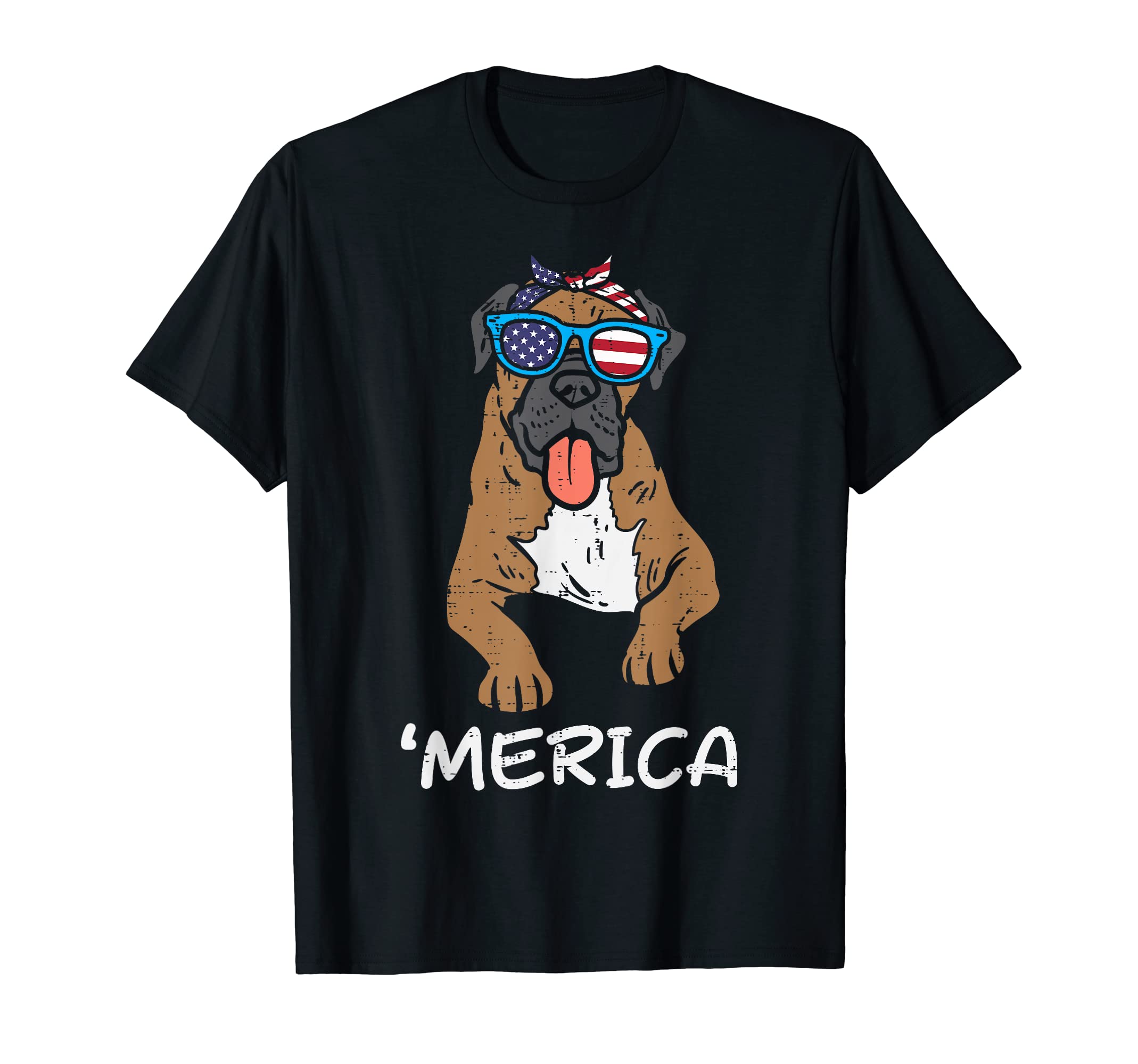 Merica Boxer Dog American USA 4th Of July Fourth Dog Women T-Shirt