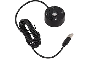 FABATER Mini Mist Maker, 4 LED Mister Fogger, Water Fountain Pond Fog Machine Atomizer Humidifier for Fish Sink Vase Birdbath Rockery Landscape Decor, 5V, USB Interface (Black)