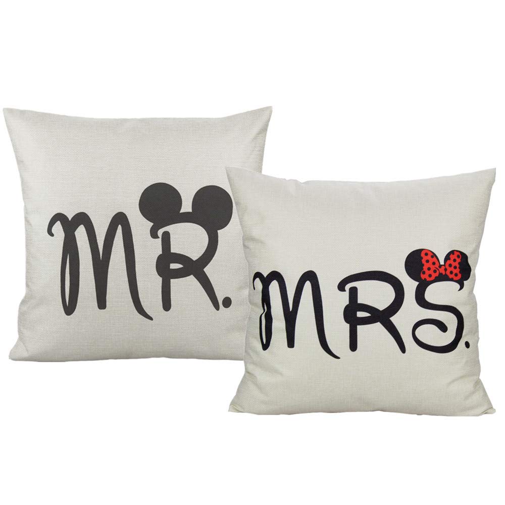 Amazon Com Vakado Mr Mrs Throw Pillow Covers Decorative