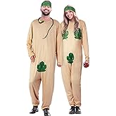Cozypower 2 Pcs Halloween Funny Couples Costumes for Adults Adam Eve Couples Outfits for Cosplay Dress up Party