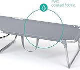 LIVIVO Folding Sun Lounger Grey Lightweight Garden Sun Bed 110kg view 4