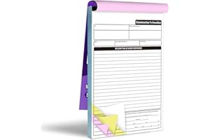 IMXYO Carbonless Contractor Invoice Receipt, 7.3 x 11 inches Estimate Book, 3-Part with Carbon Copies, 50 Sets with Backing Board for Small Business,Construction,Estimates & Handyman