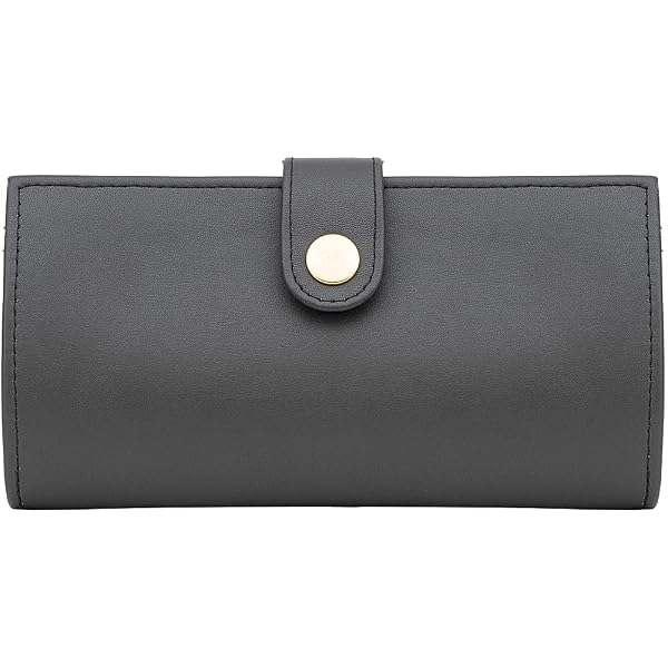 VOICE Align Long Wallet – Italian Cowhide Leather, Vertical Card Case, Gift Box (Silver) - View #6