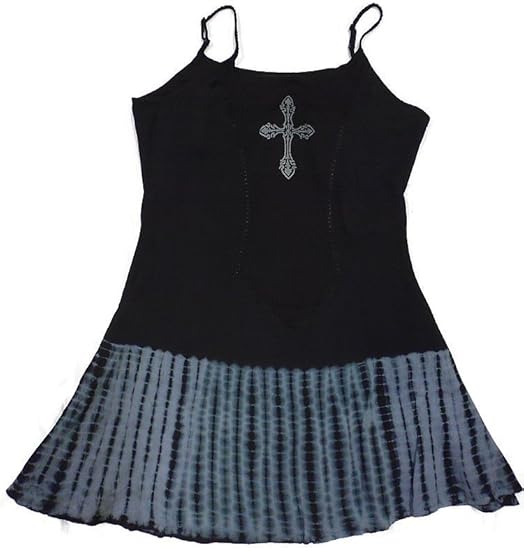 Amazon ダークスター Dark Star ロック ファッション 十字架キャミソールワンピース レディース 黒 灰 インナーキャミソール タンクトップ 通販