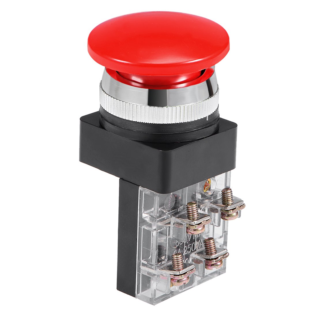 sourcing map 30mm Mounting Hole Momentary Push Button Switch Red DPST