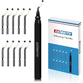 Deburring Tool Set 11 Pieces of High Speed Steel Rotary Burr Removal Blades, Ideal for Deburring Tool,1 Black Handle