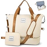 WOOMADA Weekender Bag for Women, Travel Duffel Bags with Shoe Compartment & Wet Pocket, Personal Item Bag for Airlines