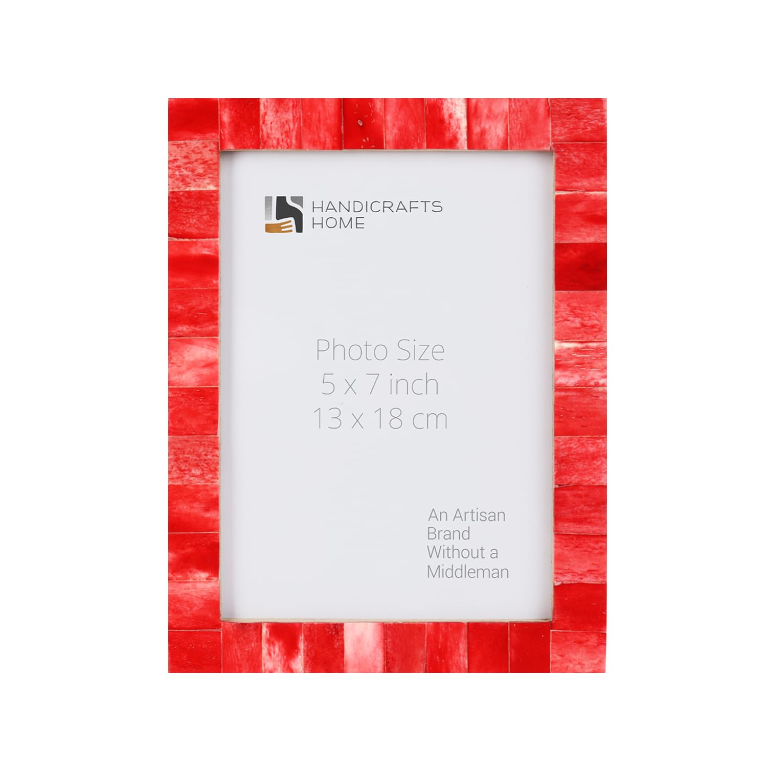 Handicrafts Home 5x7 Picture Frames - Vintage Style Wall Hanging & Desk Decor – Farmhouse Photo Frames Ideal for Living Room Office & Home Decor Picture Frame for Wall Decor, Classic Red