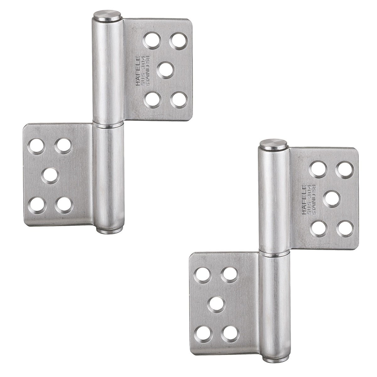 Gedotec Startec H2205 Door Hinge | 2 Pieces | for Unrebated Wooden & Interior Doors | Screw-On Hinge in Matt Brushed Stainless Steel | Load Capacity up to 80 kg