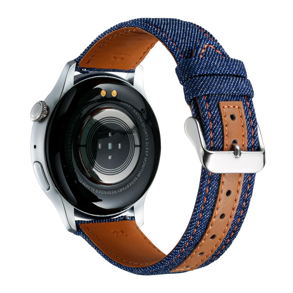 Triblanc Denim Canvas Watch Straps 18mm 20mm 22mm Quick Release Personalize Smartwatch Style Replacement Strap for Men and Women