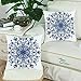 Pack of 2 CaliTime Cozy Fleece Throw Pillow Cases Covers for Couch Bed Sofa Vintage Mandala Snowflake Floral 18 X 18 Inches Navy Blue