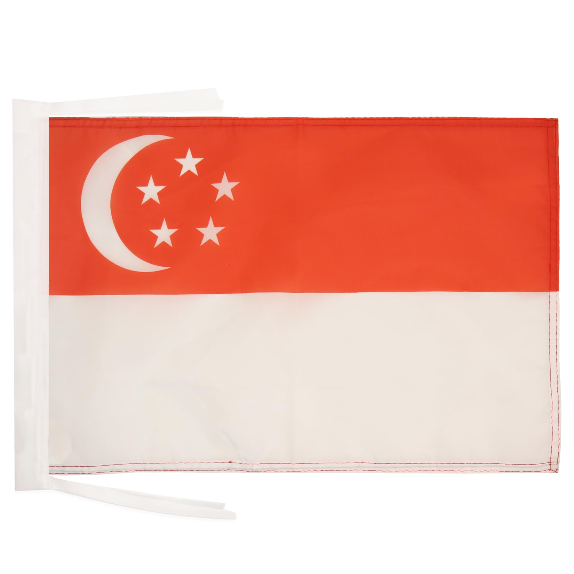 AZ FLAG - Singapore Flag - 18'' x 12'' - 100% Polyester Singaporean Small Banner with Two Cords - Fade Resistant - Vivid Colors - 18x12 in - 45x30 Cm โ image 1