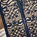 WISHMADE Hosmsua 50PCS 5x7 Inch Navy Blue Wedding Invitations Kit with Envelope Laser Cut Door Flora Invitation for Engagement Bridal Shower Wedding Quinceanera Invite (Navy Blue and Gold)
