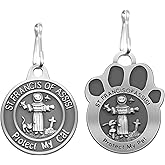 ForFine Pet Tags Engraved 2 Packs St Francis of Assisi dogs Cats Medal Pendant Collar Charm Protect My Pet