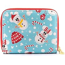 Loungefly Mickey Minnie man 二つ折り財布 Amazon.com: Loungefly Disney Mickey Minnie Snowman Zip