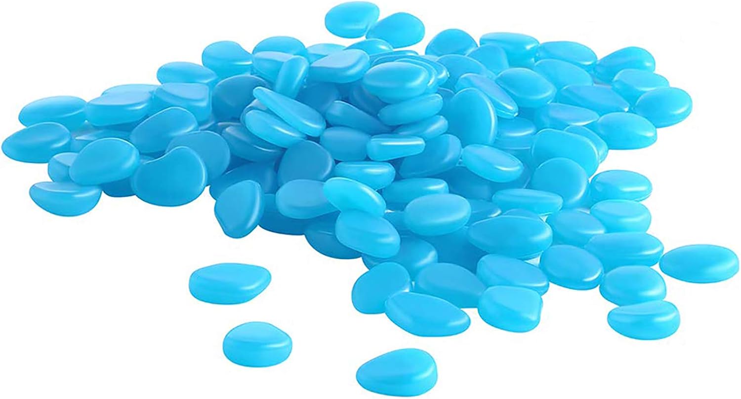 Hardscaping Materials - Qguai 100pcs Fish Tank Rocks, Glow in The Dark Rocks Decorative Aquarium Gravel Stone Rocks Pebbles for Fish Tank Turtle Tank Vase Garden Plants Bonsai Walkway Driveway Swimming Pool - 0.9