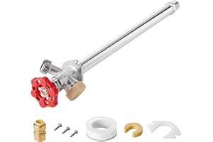 VEVOR Anti-Siphon Frost-Proof Sillcock, 12" Freeze Proof Outdoor Faucet Bib with Backflow Preventer, 1/2" Push-to-Fit Connect