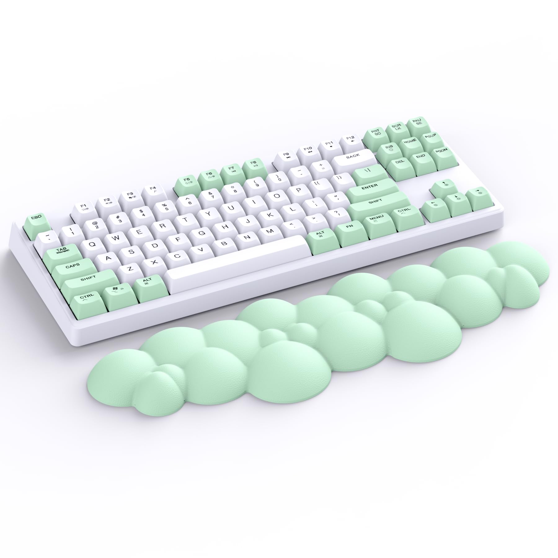 Attack Shark Light Green Cloud Soft Comfortable Keyboard Wrist Rest,Anti-Skid Ergonomic Wrist Support Keyboard,Desk Hand Rest TKL/Full Size Gaming Mechanical Keyboard,15.2x4.4x1.2 inch Palm Rest