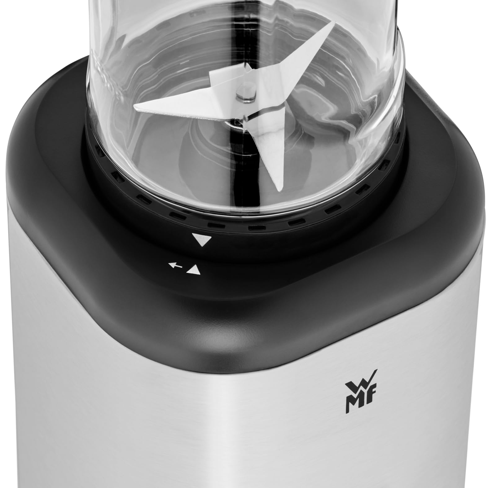 WMF Kult X Mix & Go Mini Smoothie Maker, Standmixer, Blender elektrisch, Shake Mixer 300 Watt Leistung, Tritan-Kunststoff Flasche 600ml, auslaufsicherer Schraubdeckel, rutschfeste Füße, Silber/Schwarz 6