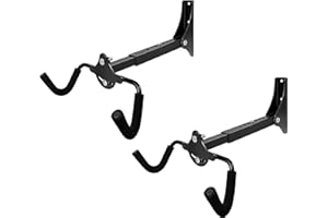 Emeroll Foldable Bike Wall Mount Rack, Bicycle Rack Storage, Horizontal Bicycle Storage Hanger Adjustable Bike Hanging Hook, Heavy Duty Bike Rack Hook Holder Mounted Garage Indoor or Home （2 Pack）