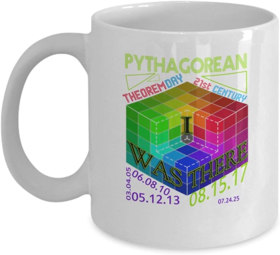 Coffee Mug Math - Pythagorean Theorem Day - Gifts for Mathematicians - 11 oz Ceramic Cup
