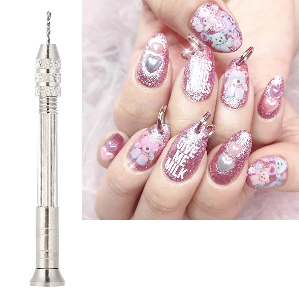 Manual Nail Art Piercing Tool - Nail Art Dangles Drill DIY Pendant Punch Manicure Accessory