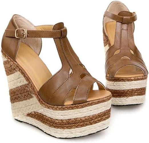 Amazon 厚底ウェッジ サンダル レディース ウェッジソール 厚底 サンダル ウェッジヒール ボヘミアン 民族風 旅游に厚底サンダル 着やせ 小さいサイズ 15cmヒール 大きいサイズ お洒落 おしゃれ 砂浜 厚底 女性 サンダル 厚底サン ハッピータイムショップ