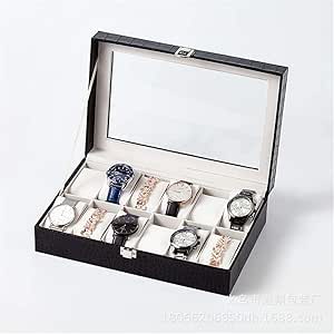 Caja De Reloj Negra De 12 bits Caja De Almacenamiento De Joyas Caja De