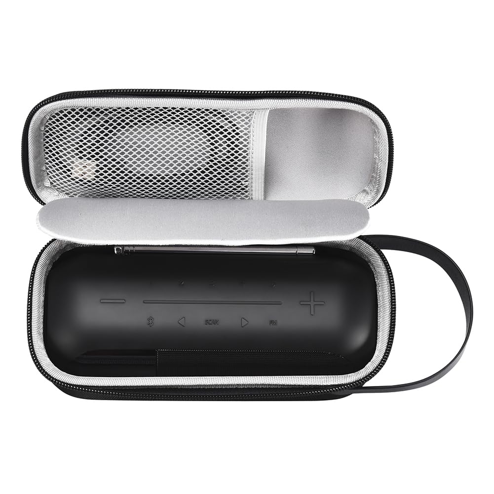 Janjunsi Speaker Case for JBL Tuner 2/Flip Essential 2/Flip6/Flip5/Flip4/Flip3 - Polyester Fabric EVA Protective Bag with Hand Strap - Compatible with Portable Bluetooth Speakers
