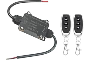 NEWNEWLIU DC12V Forward and Reverse Remote Control Switch，Waterproof Wireless DC Motor Remote Control Switch DC12V/48V/8A Linear Actuator Remote Switches for DC Motor,Winch Solenoid Relay Contactor