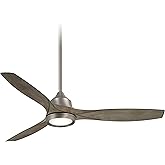 Minka-Aire F749L-BNK Skyhawk 60 Inch LED Ceiling Fan with Carved Wood Blades, Integrated LED Light and DC Motor in Burnished 