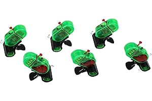 FACULX Fishing Bite Alarm, 6-Pack LED Flashing & 80DB Buzzer, ABS And Metal Clip-On Fish Finder For Carp Coarse Night Fishing