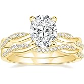Mameloly 3ct Engagement Rings for Women Oval Cut Bridal Ring Sets Cubic Zirconia Wedding Band Twisting Infinity Pave Set Size 4-12