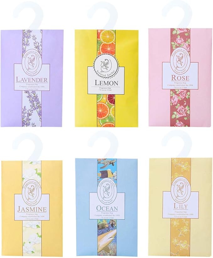 6pcs Premium Scented Sachets Bags for Drawers Closets and Cars Lovely