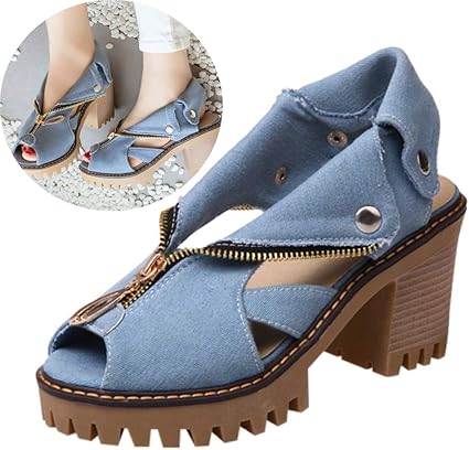 women's denim sandals