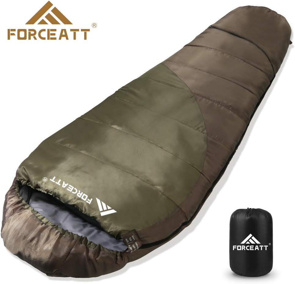 Forceatt Mummy Sleeping Bag (for 1-2 Seasons), Adult and Children Backpack Travel Sleeping Bag,Lightweight and Thin,Tear-Proof and Waterproof,Suitable for Hiking, Camping
