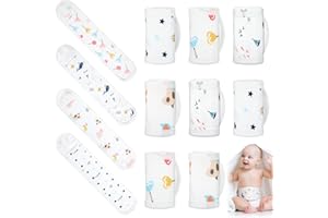Seematn 8 Pcs Cartoon Cotton Baby Infant Umbilical Cord Belly Bands Belly Protector Baby Belly Button Band Bellies Umbilical Hernia Belt Soft Newborn Navel Belt for 0-12 Months, 4 Styles