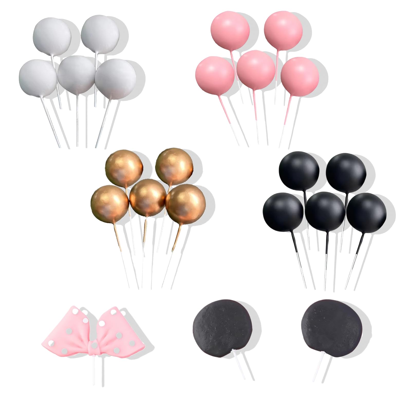 Labyrinxel Mouse Cake Decorations Soft Clay Cake Topper Set with Pink Accents Non Edible Mouse Themed Toppers for Birthday Party Home Baking and Cupcake Displays