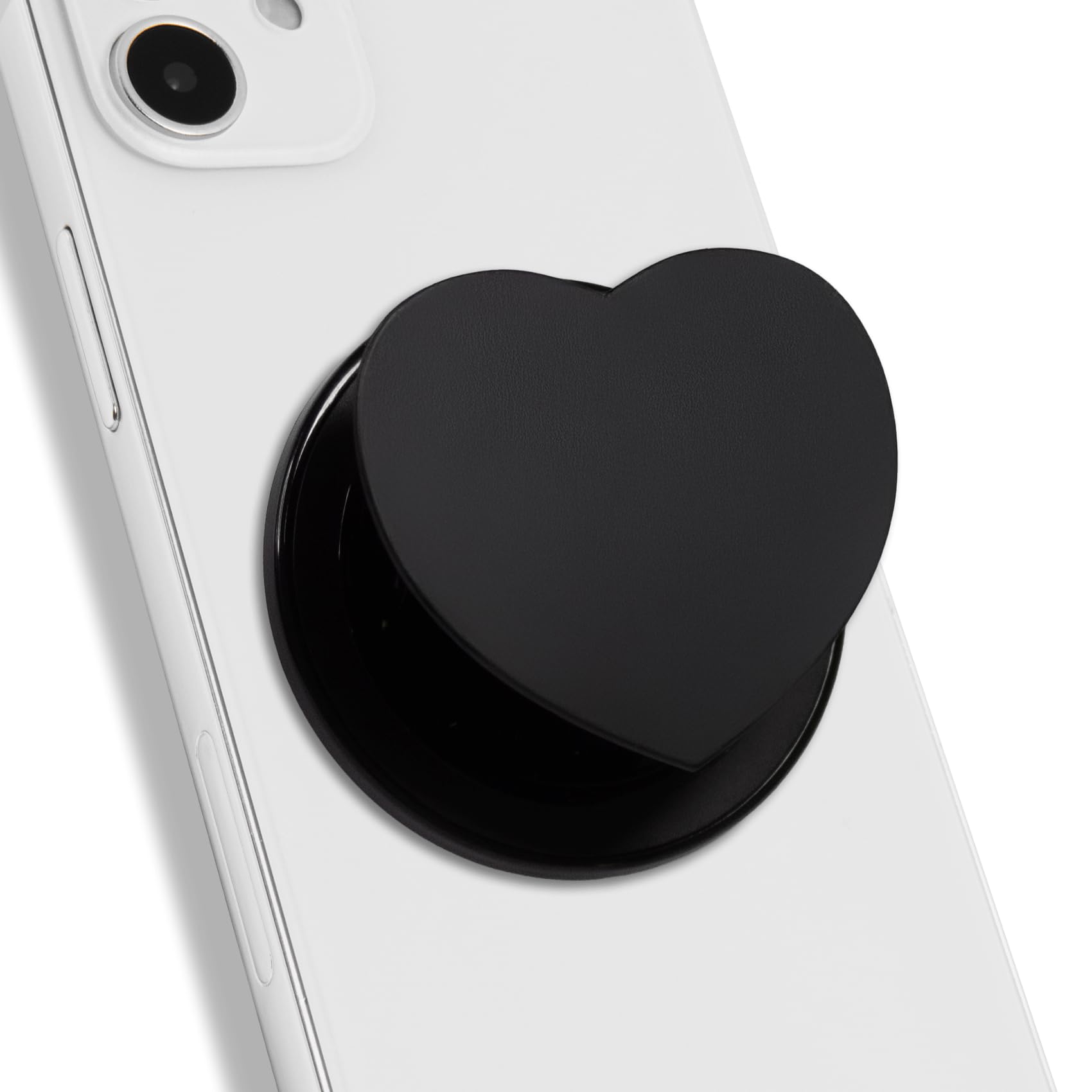 Photo 1 of On The Grip Matt Black Collapsible Phone Grip & Stand Sleek All-Black Design for Secure Hold & Stylish Look (Heart Magnetic)