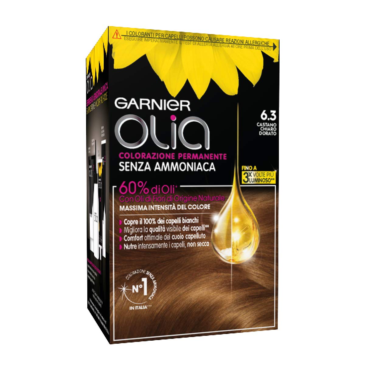 Garnier Olia permanent colouring and bleaching 6.3 Castano Chiaro Dora