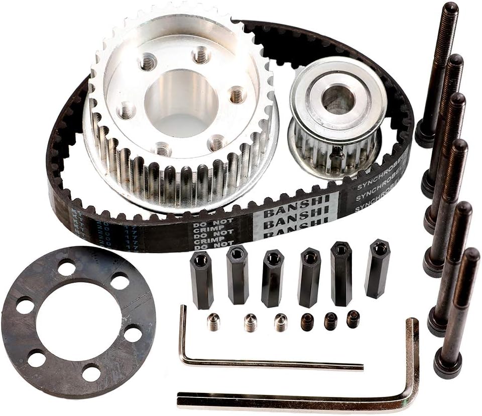 vanpro DIY Electric Skateboard 8352 9052 9752 PU Wheel Pulleys Kit Set 36/18 Tooth Belt 15MM 5M (Snow Black, Pack of 1)