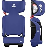 Diono Airi Travel High Back Booster Seat, Foldable Travel Friendly, Slim 3-Across Fit, 40&ndash;100 lbs/43&ndash;57 in, Frontal Impact Protection, Blue
