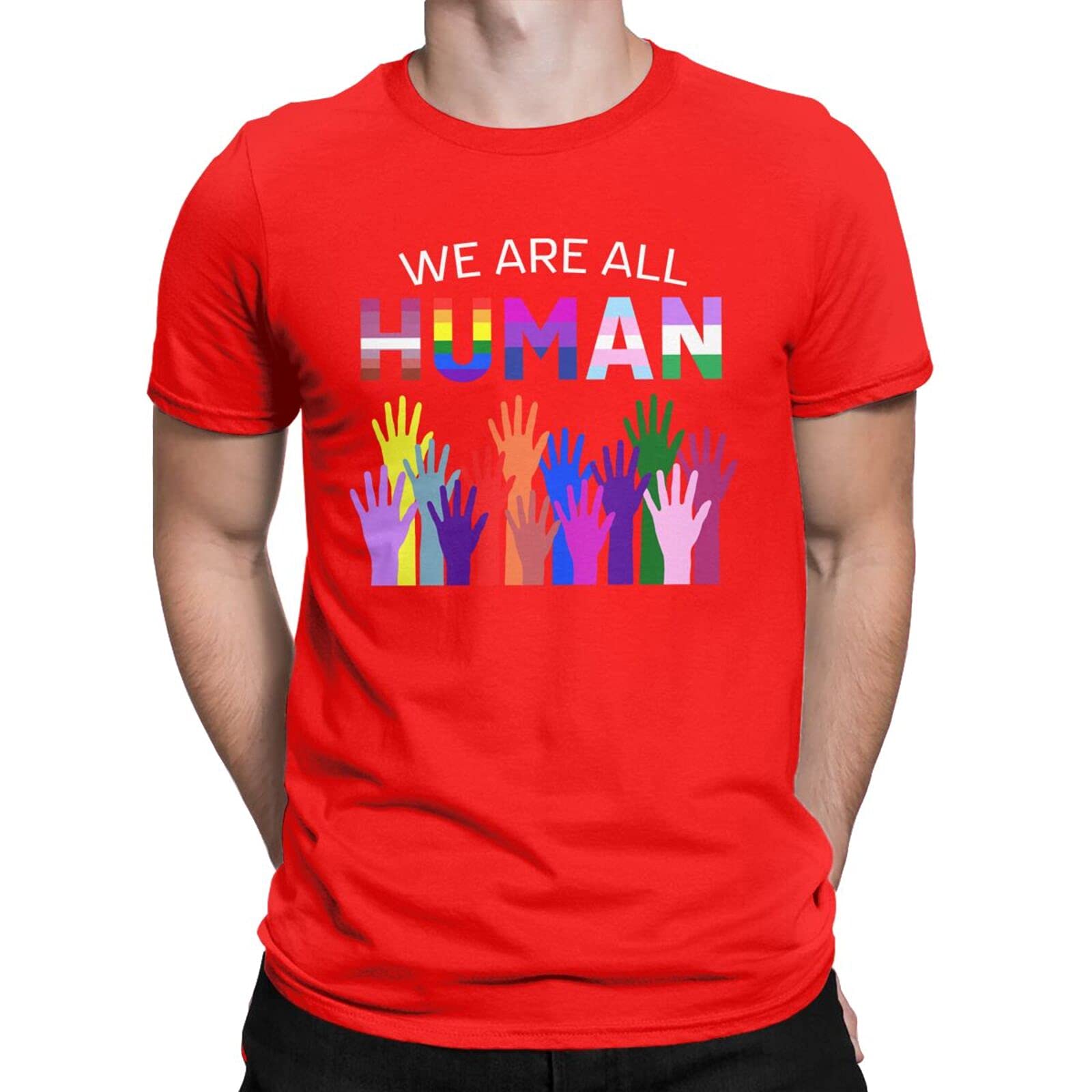 LGBT Gay Rights Pride Ally Gift Funny T-Shirt We are All Human Tops Tees for Men