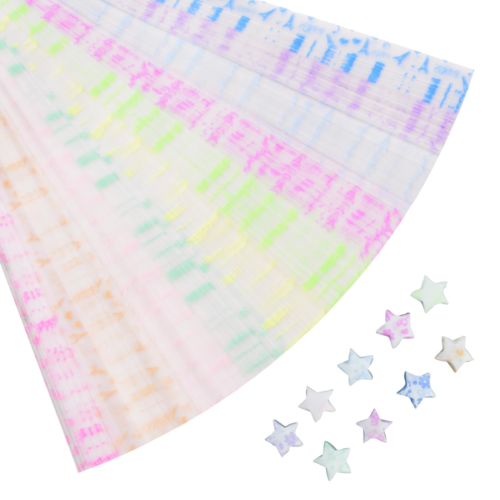 URROMA Luminous Origami Star Paper Strips - 630pcs Crown Tower Flower Pattern Assortment for DIY Hand Art Crafts and Lucky Star Decoration
