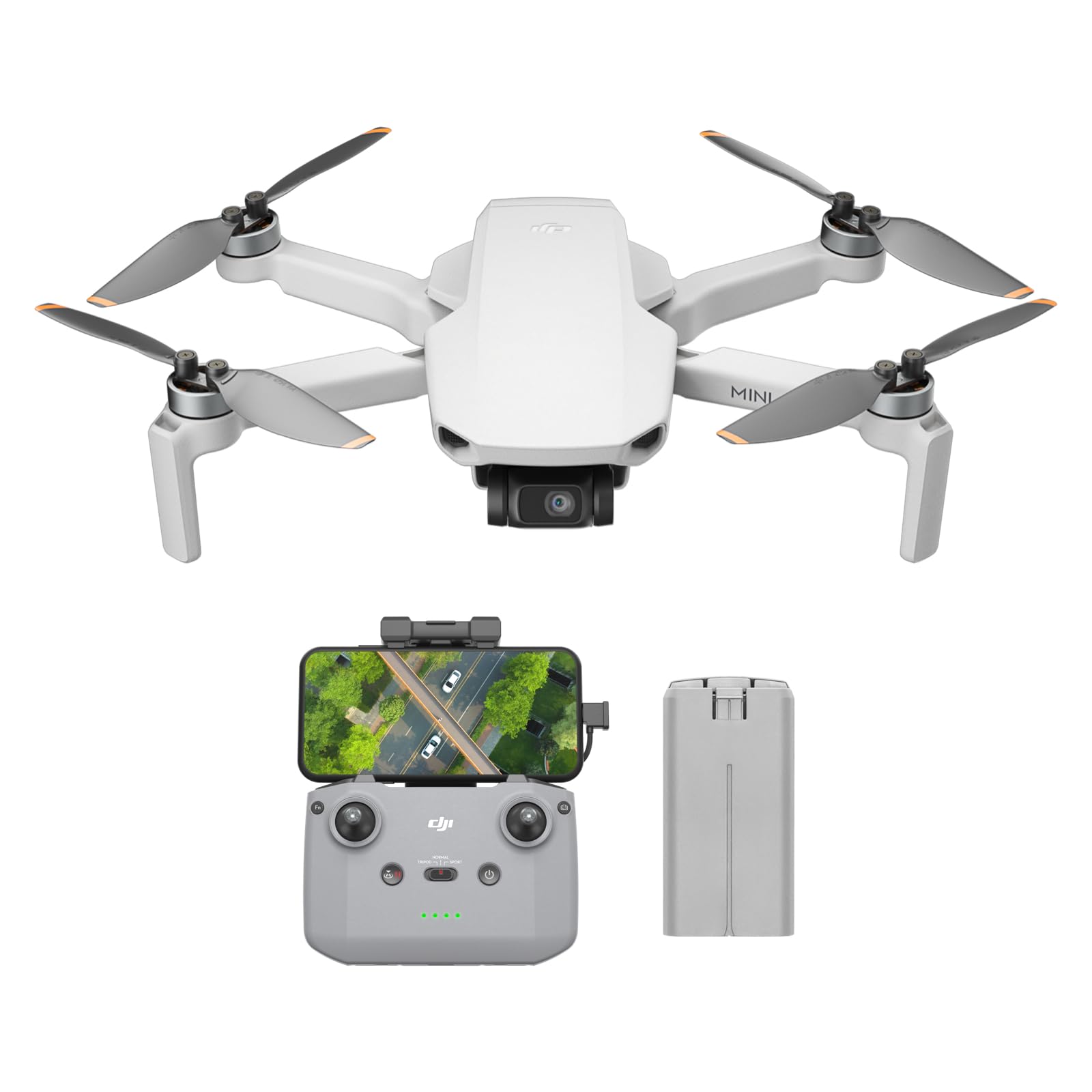 DJI Mini 4K, drone per adulti, fotocamera 4K HD, < 249 g, stabilizzatore 3 assi, trasmissione video 10 km, return automatico, resistenza al vento, 1 batteria per tempo di volo 31', volo intelligente