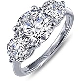 Lafonn Classic Sterling Silver Platinum Plated Lassire Simulated Diamond Ring (2.99 CTTW)